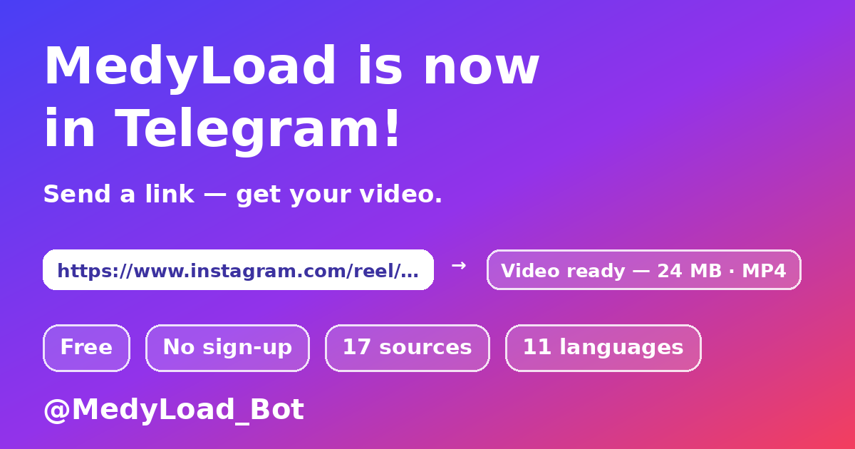 MedyLoad — Telegram botu ilə video yükləmə